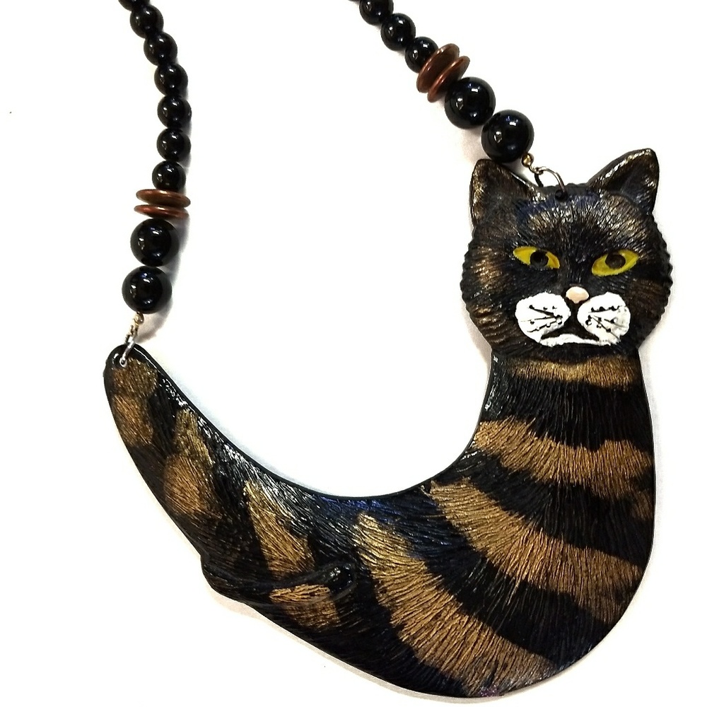 Vintage Cat statement necklace